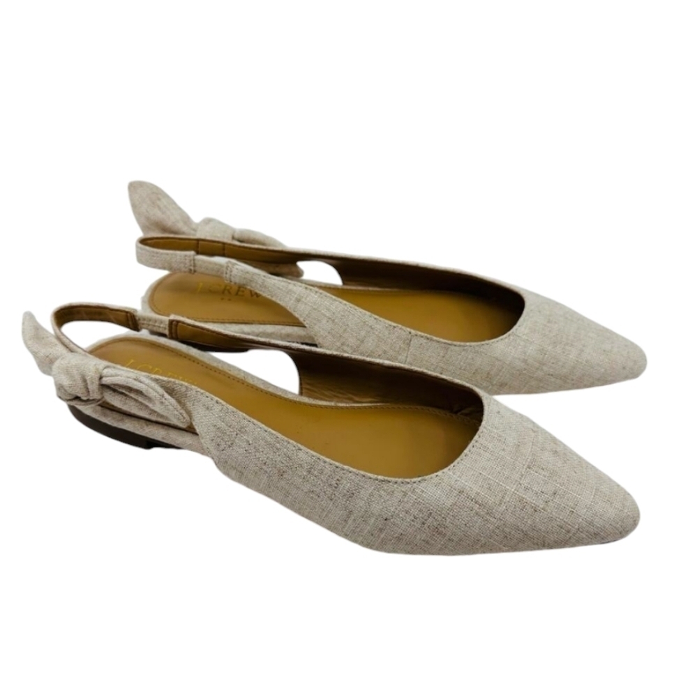 J. Crew Cream Flats with Bow Detail